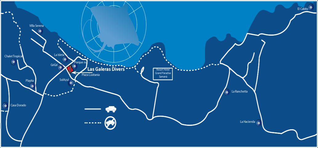 Map of the hotels of Las Galeras